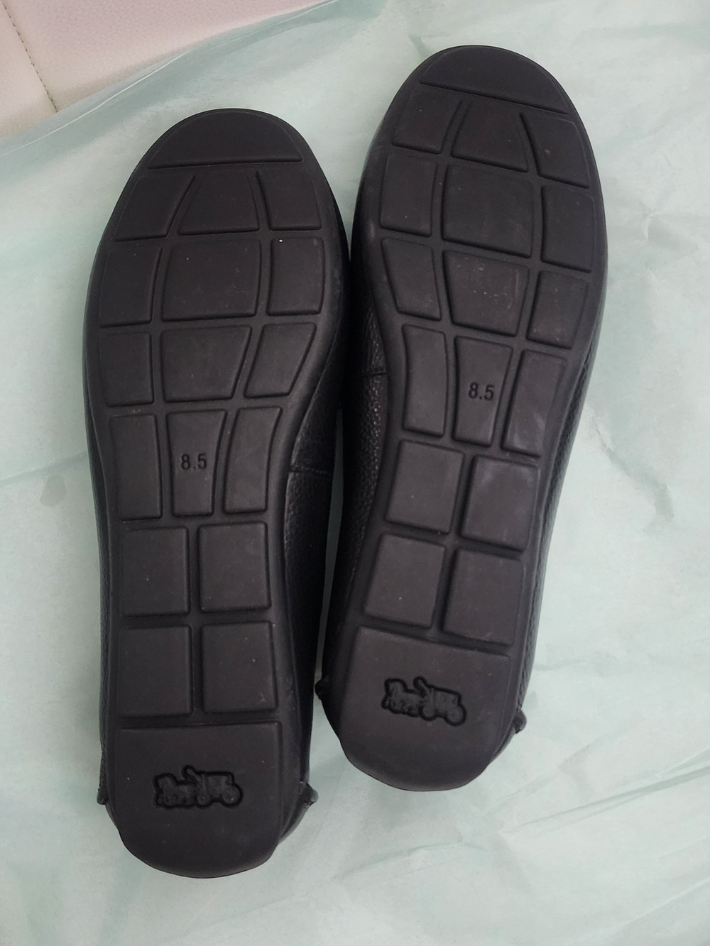 COACH Women's Black Leather Driving Loafers - Picture 8 of 9